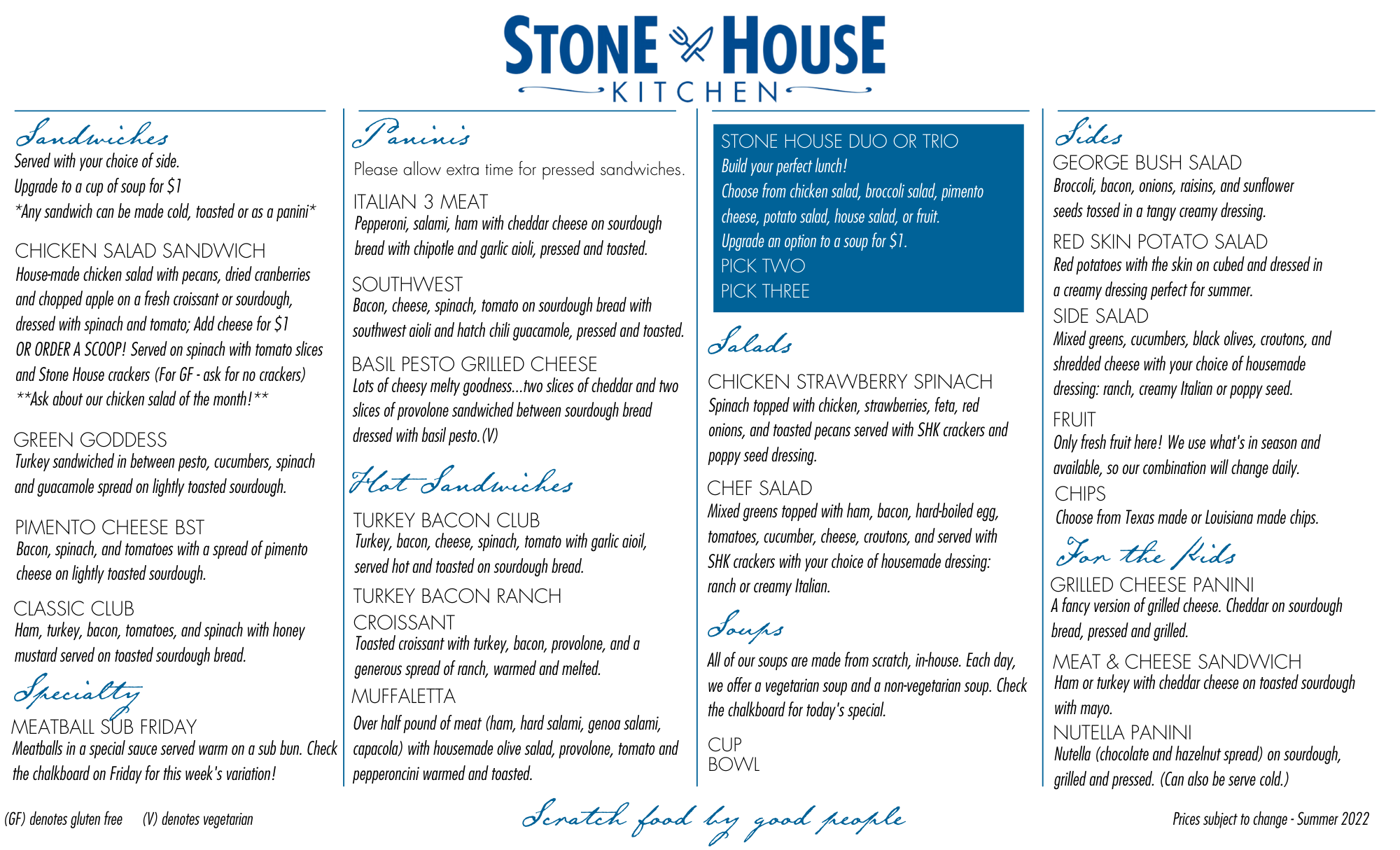 Stonehouse menu deals